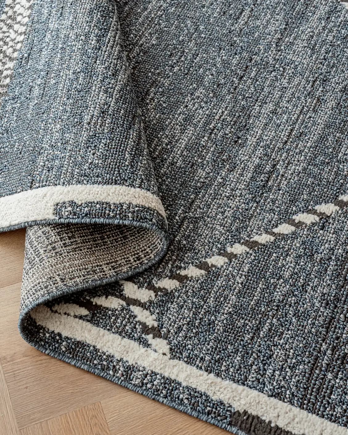 Leila Sky carpet in blue, shown in a product close-up as image 13