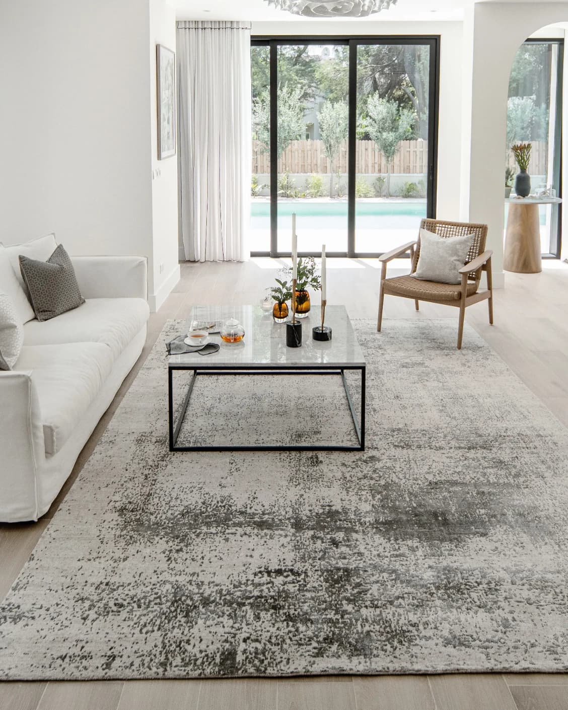 Liam Alba carpet in grey, shown in a lifestyle front view as image 7