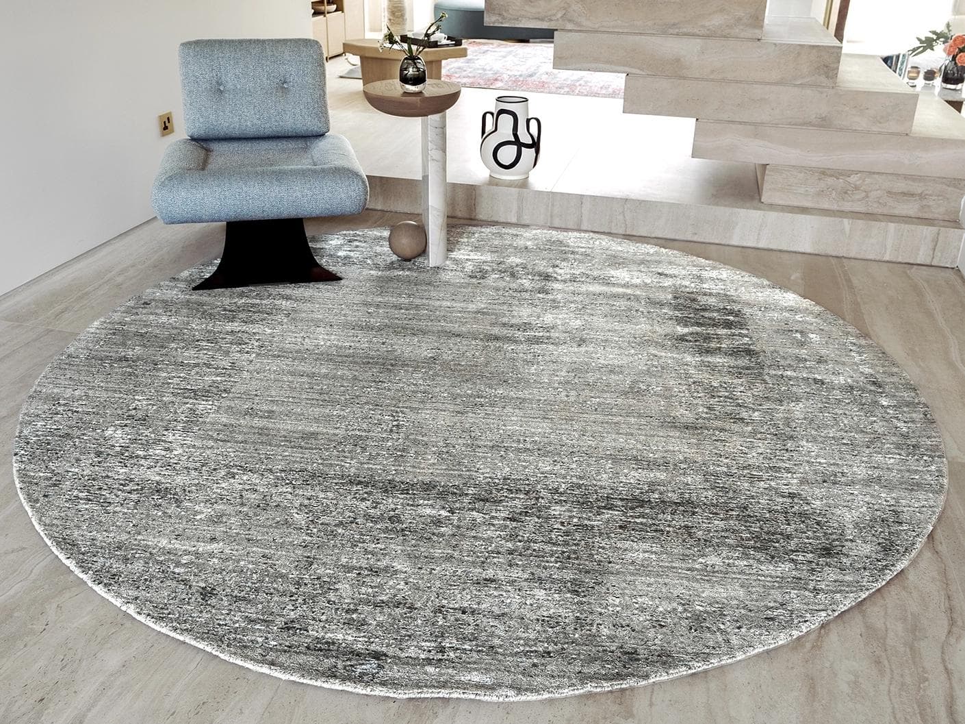Liam Ashton carpets in grey, shown in a lifestyle front view as image 2