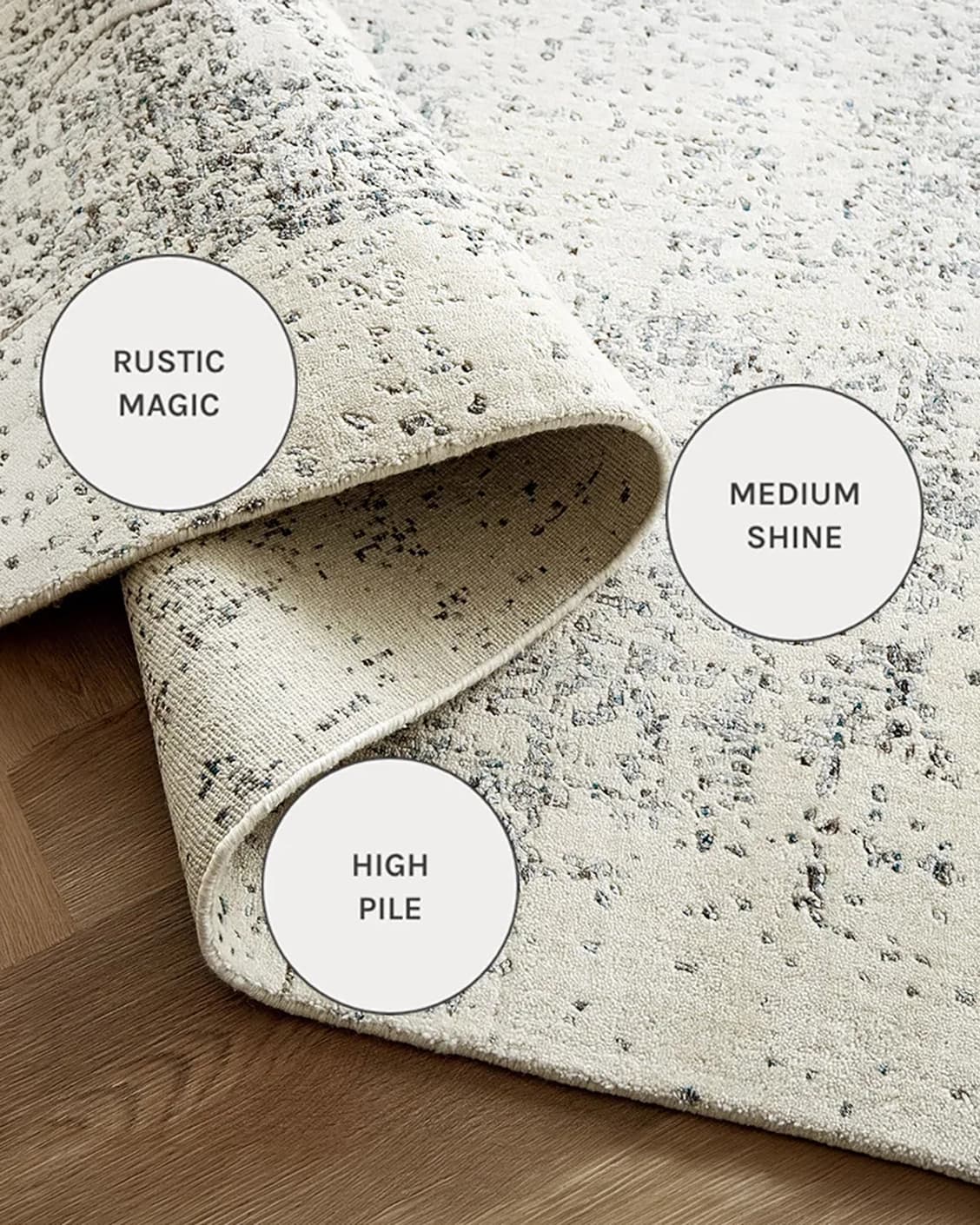 Liam Bianca carpets in grey, shown in a close-up as image 15