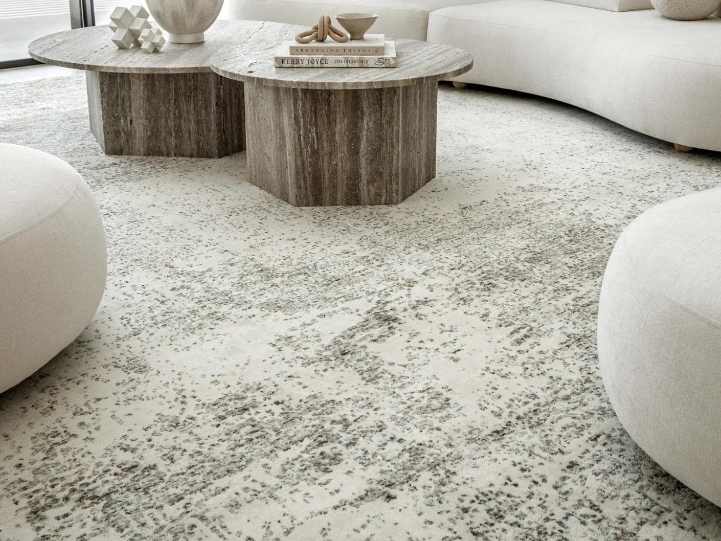 Liam Bianca carpets in grey, shown in a lifestyle close-up as image 3