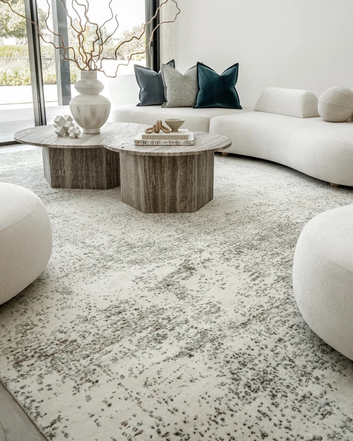 Liam Bianca carpet in grey, shown in a lifestyle front view as image 4