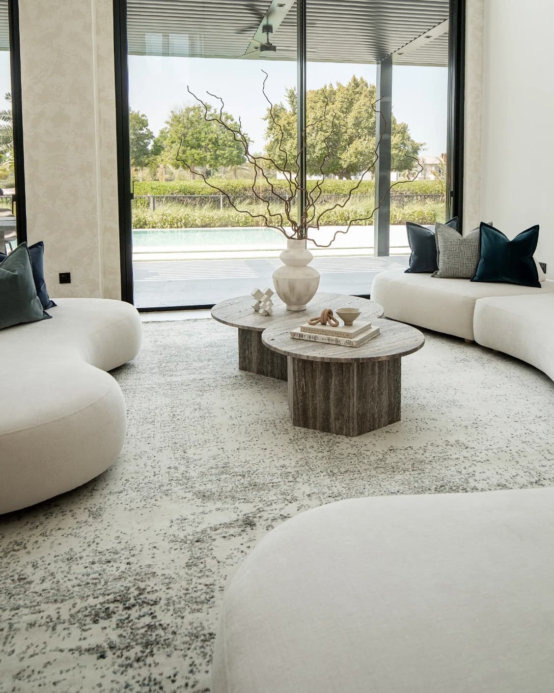 Liam Bianca carpet in grey, shown in a lifestyle front view as image 6