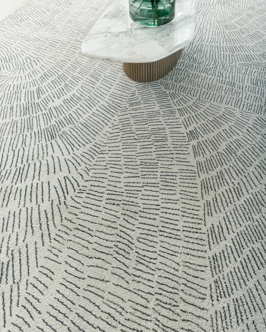 Link Fume carpet in grey, shown in a lifestyle close-up as image 4