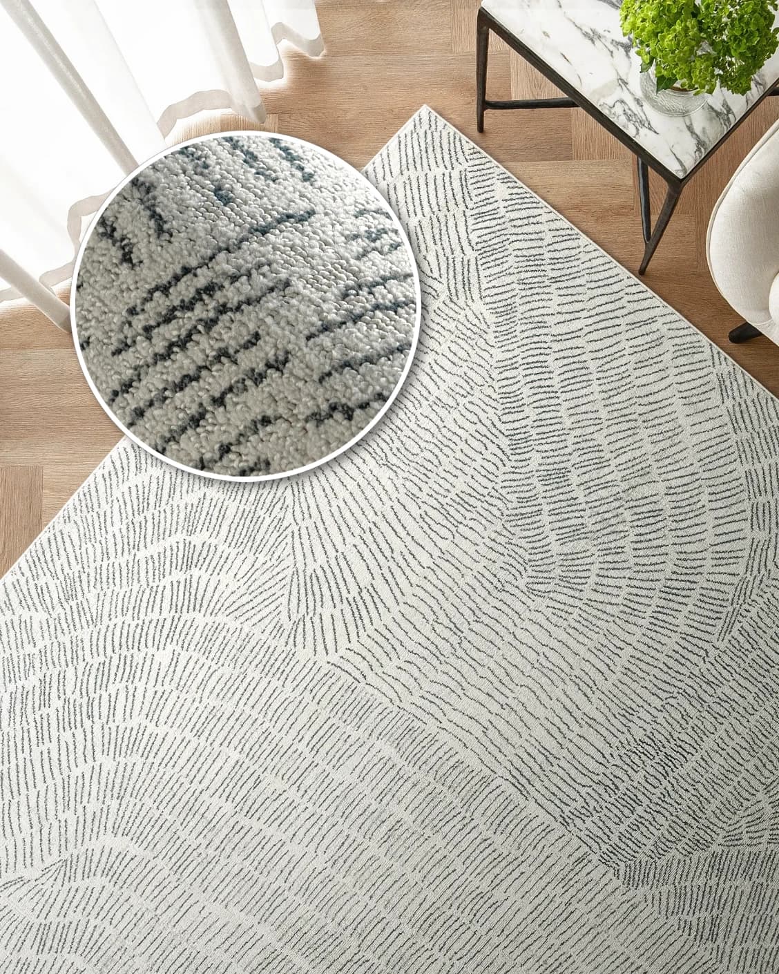 Link Fume carpet in grey, shown in a product top view as image 2