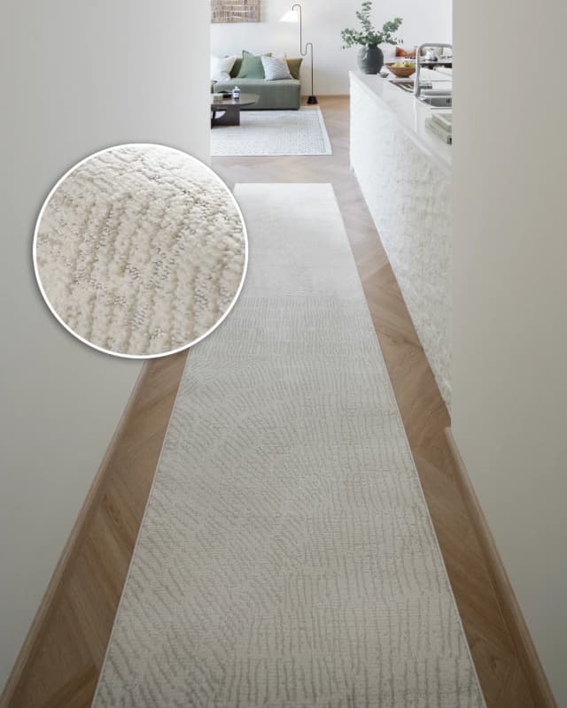 Link Sandy Runners carpet in sandy and beige, shown in a lifestyle front view as image 2