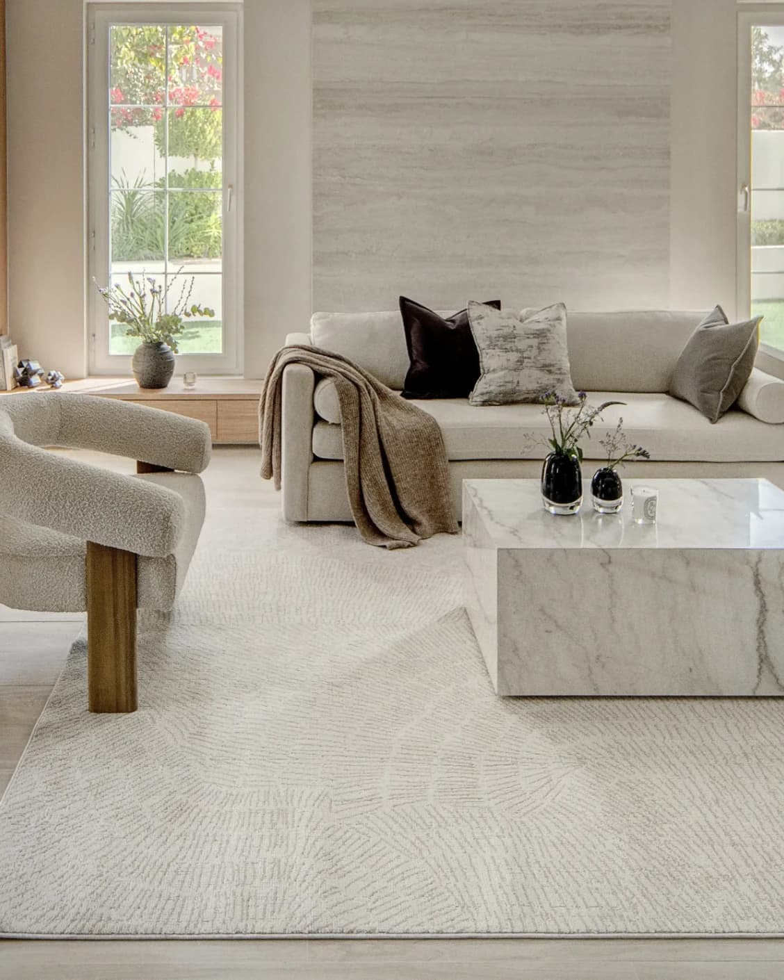 Link Sandy carpet in beige, shown in a lifestyle front view as image 5