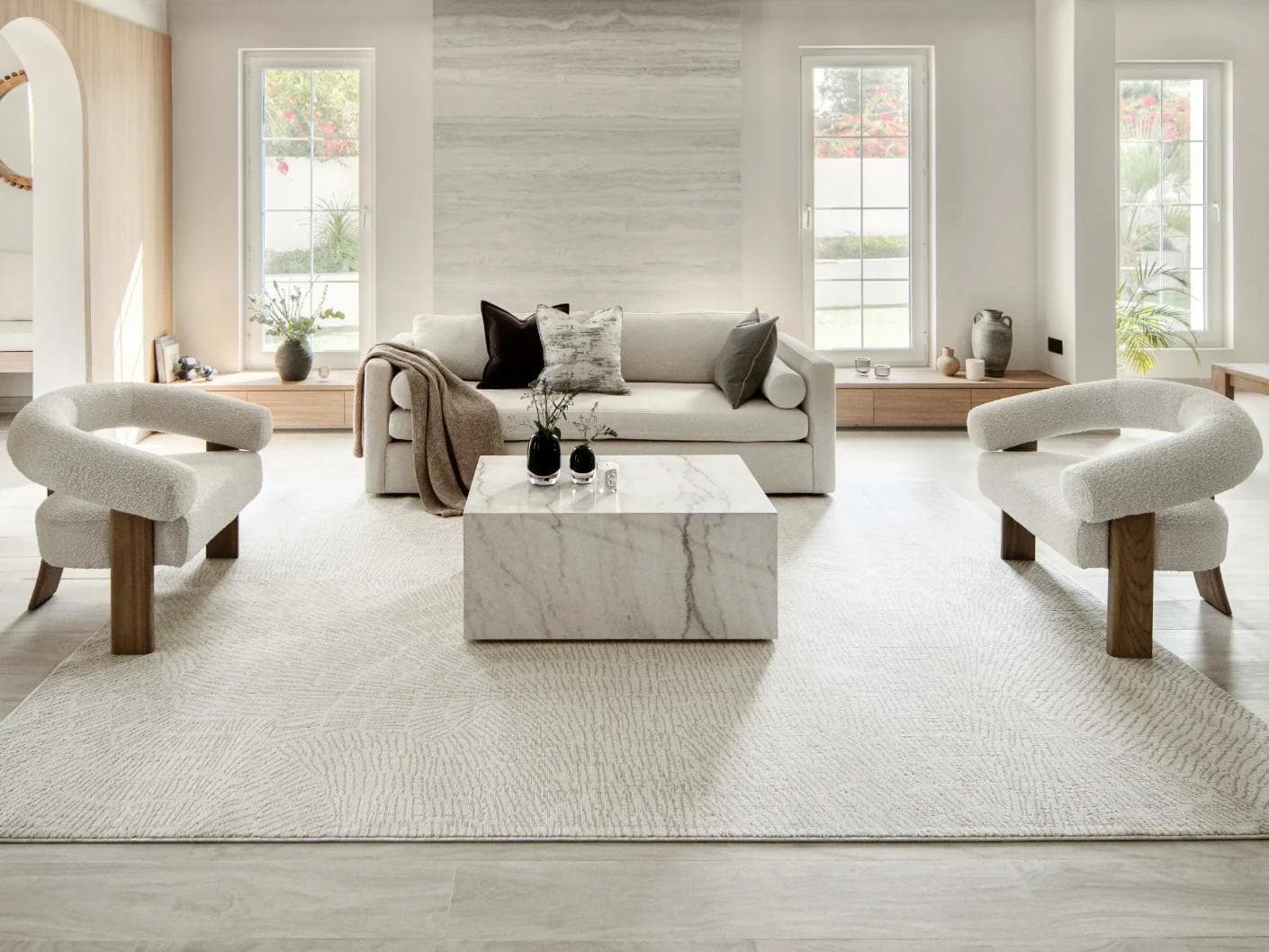 Link Sandy carpet in beige, shown in a lifestyle front view as image 6