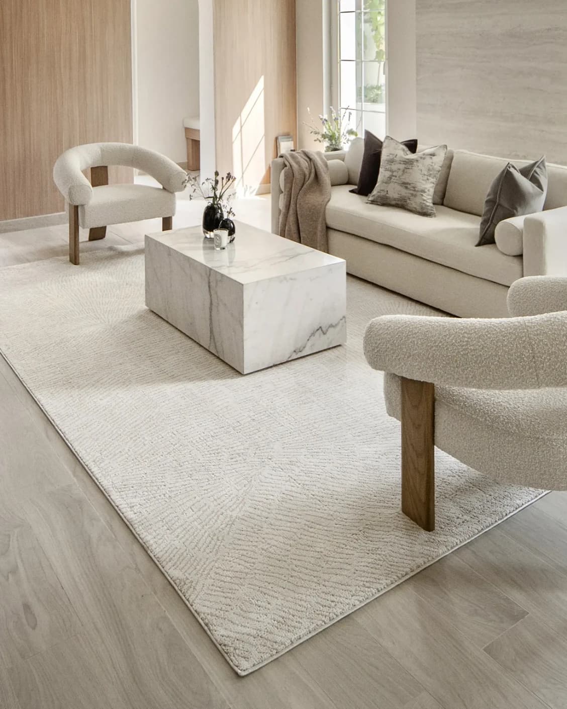 Link Sandy carpet in beige, shown in a lifestyle right view as image 8
