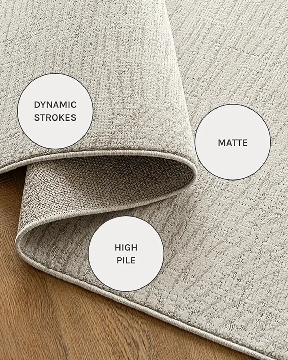 Link Sandy Round carpet in sandy and beige, shown in a product close-up as image 8