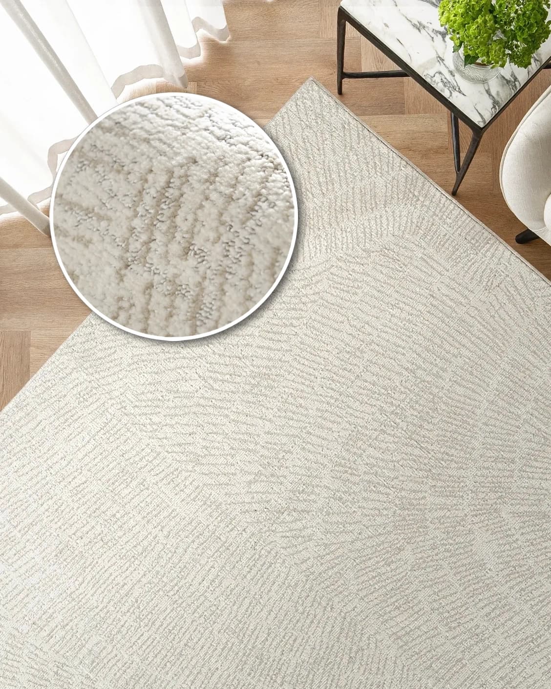 Link Sandy carpet in beige, shown in a product top view as image 2