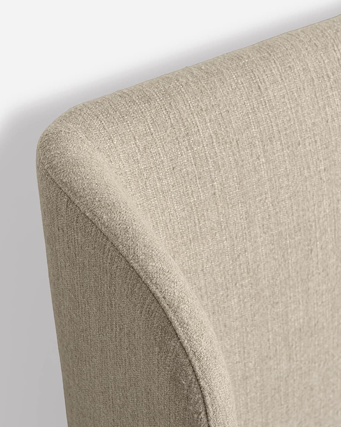 Livia Warm Mushroom bed frame, shown in a product close-up as image 14