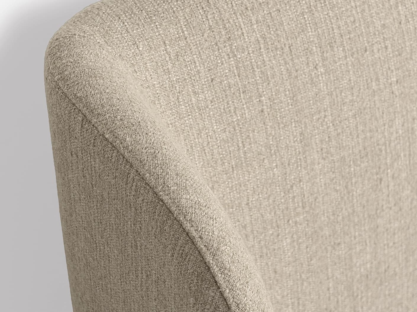 Livia Warm Mushroom bed frame, shown in a product close-up as image 1