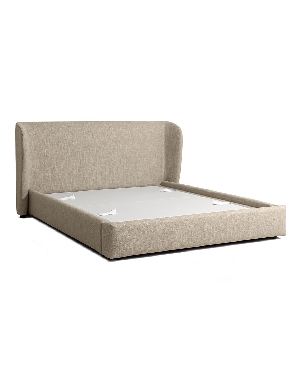 Livia Warm Mushroom bed frame, shown in a product front view as image 10