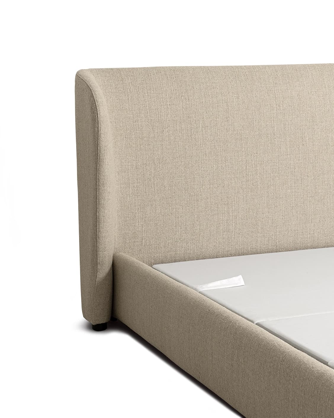 Livia Warm Mushroom bed frame, shown in a product left view as image 12