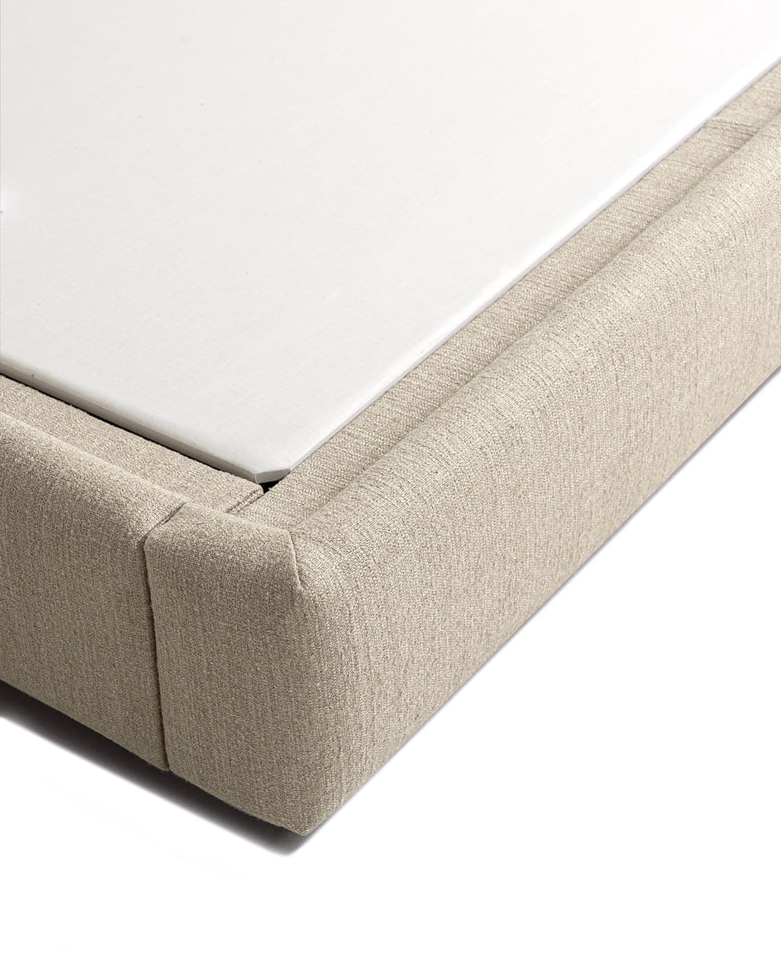 Livia Warm Mushroom bed frame, shown in a product top view as image 13