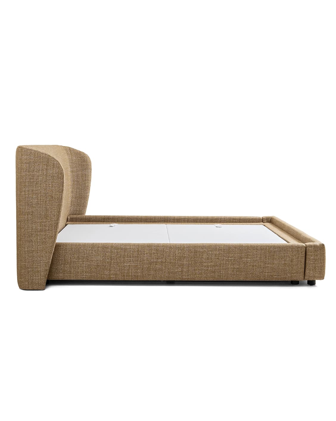 Livia Ochre Brown bed frame in ochre brown, shown in a product front view as image 11