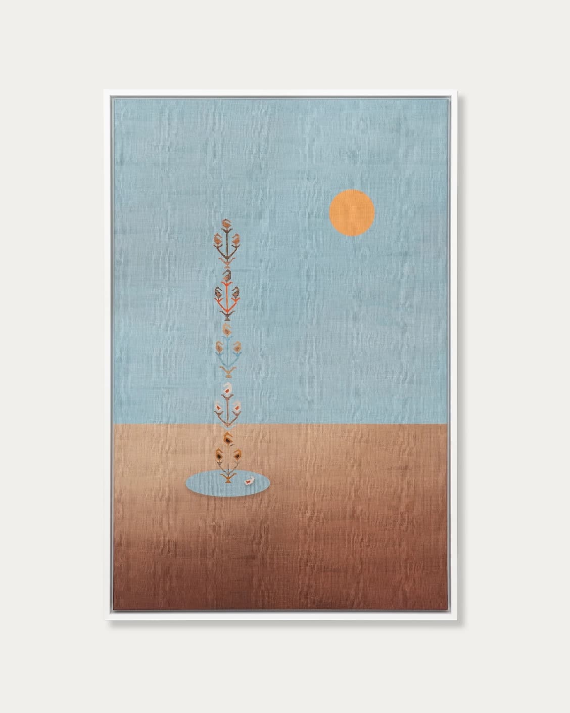 Lone Tree canvas in blue and beige, shown in a product front view as image 1