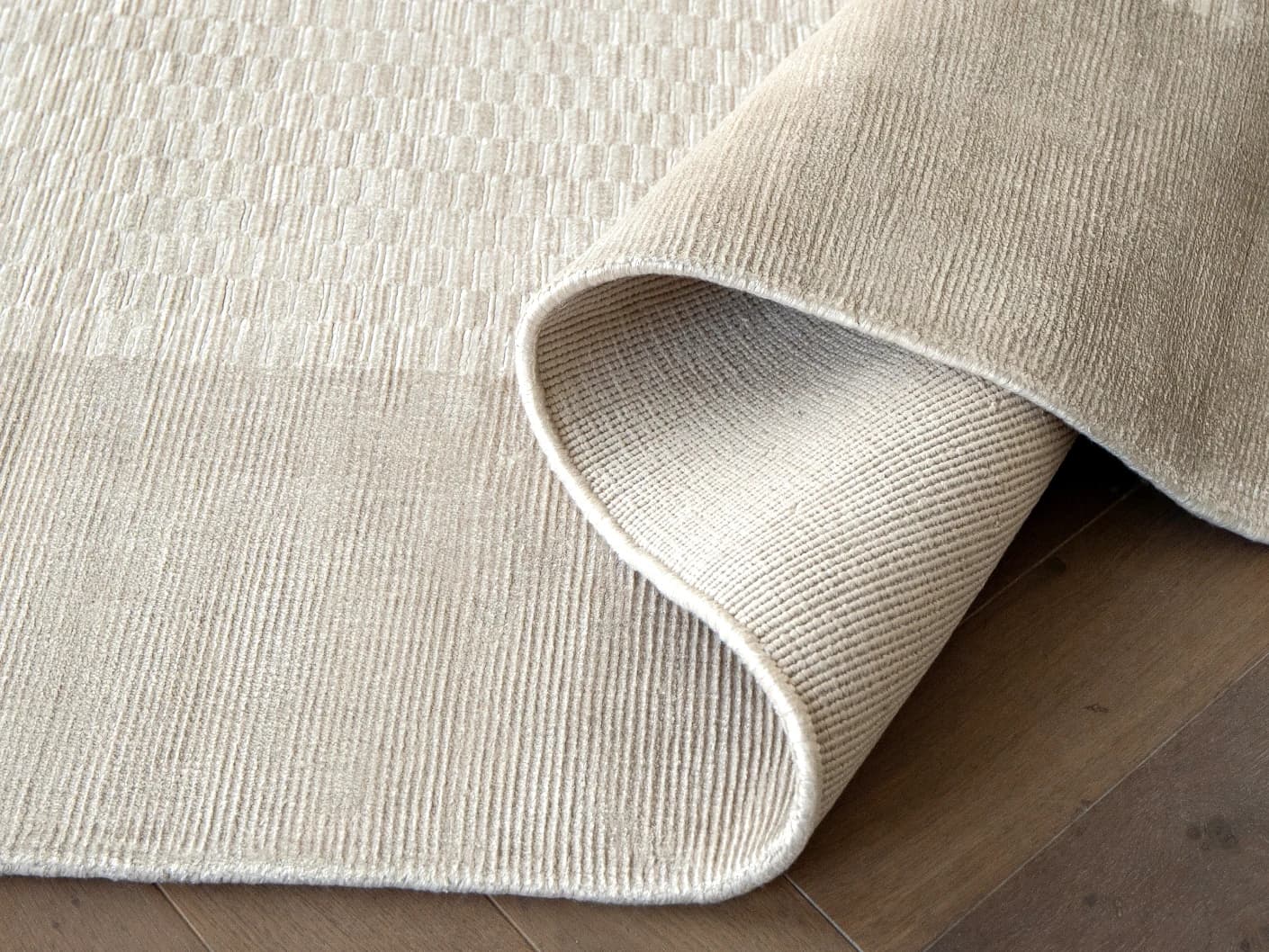 Luna Clay Runners carpets in clay and beige, shown in a product close-up view