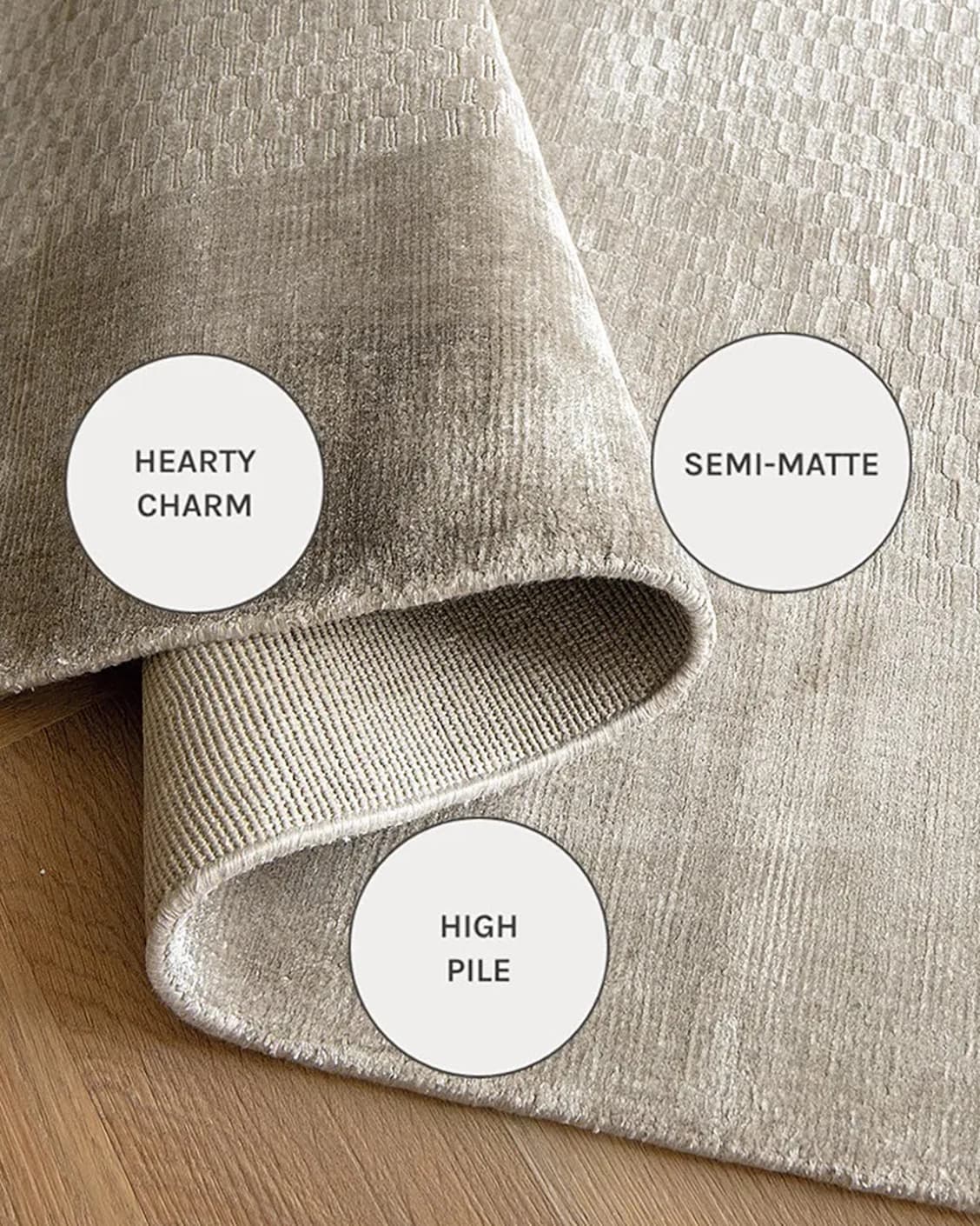 Luna Dune carpets in dune, taupe, brown and beige, shown in a close-up as image 14