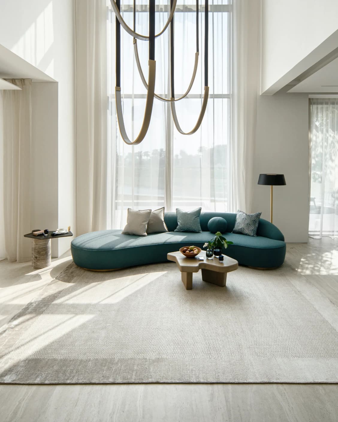 Luna Dune carpet in taupe, brown and beige, shown in a lifestyle front view as image 4