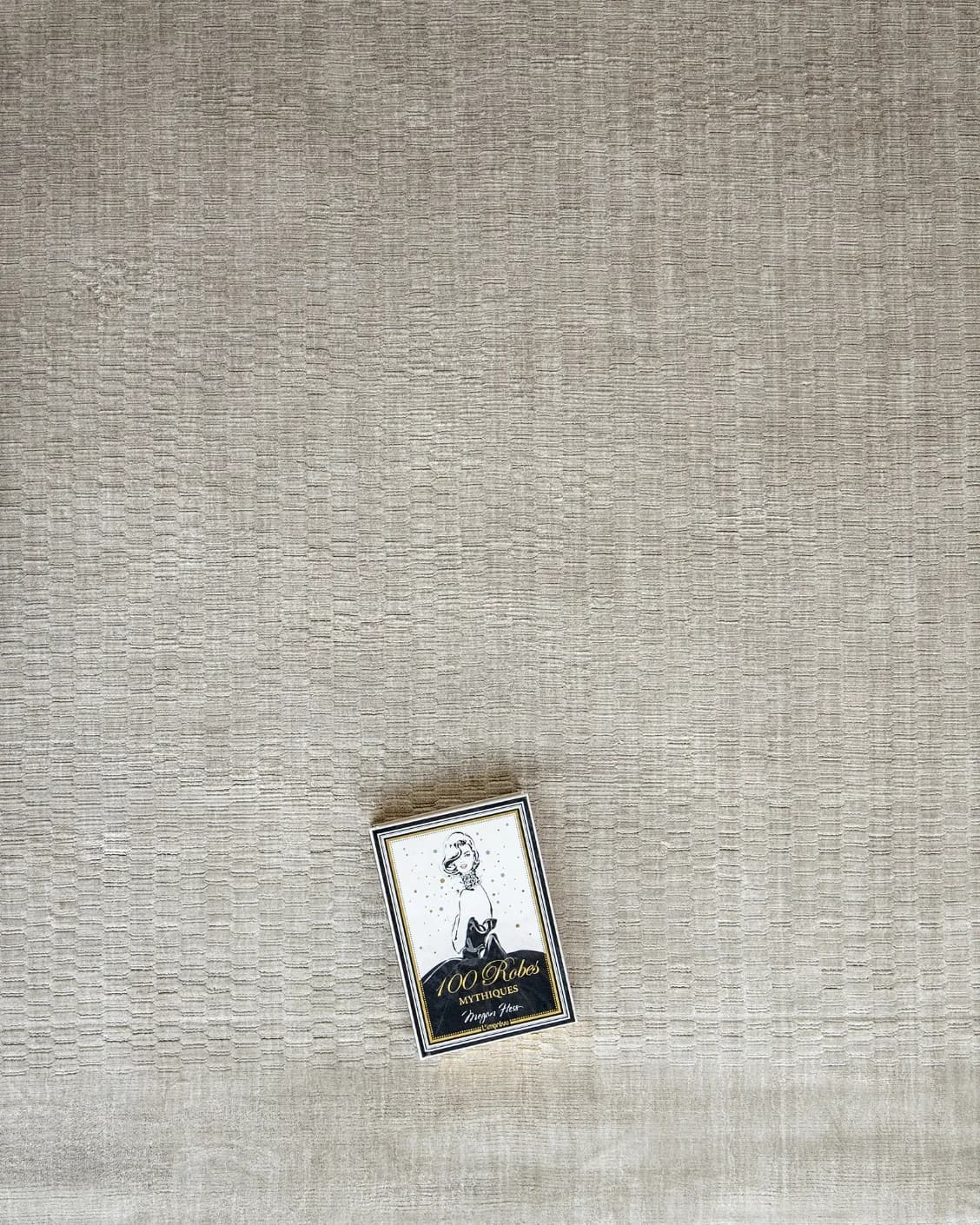 Luna Dune carpet in taupe, brown and beige, shown in a lifestyle top view as image 9