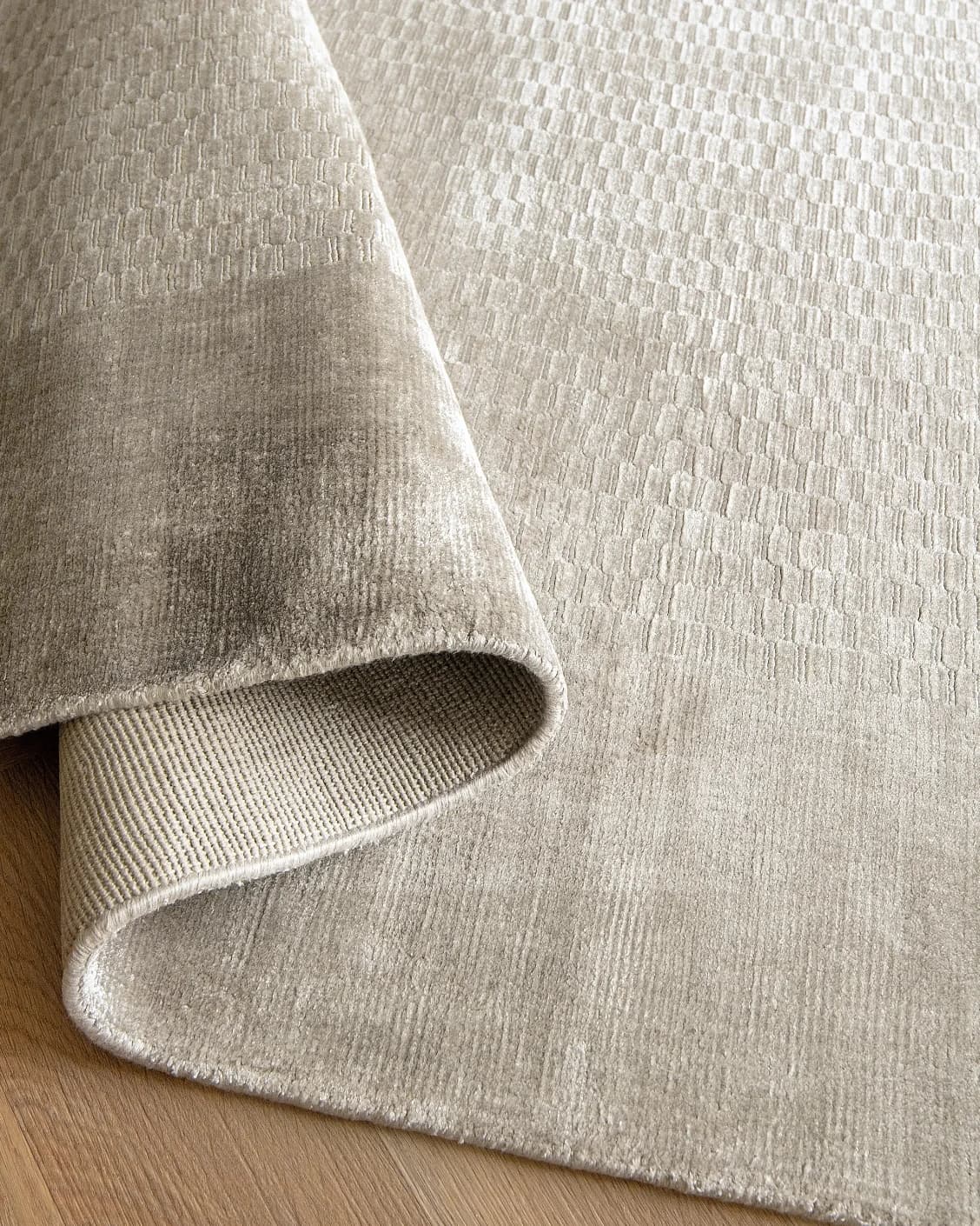 Luna Dune carpet in taupe, brown and beige, shown in a product close-up as image 12