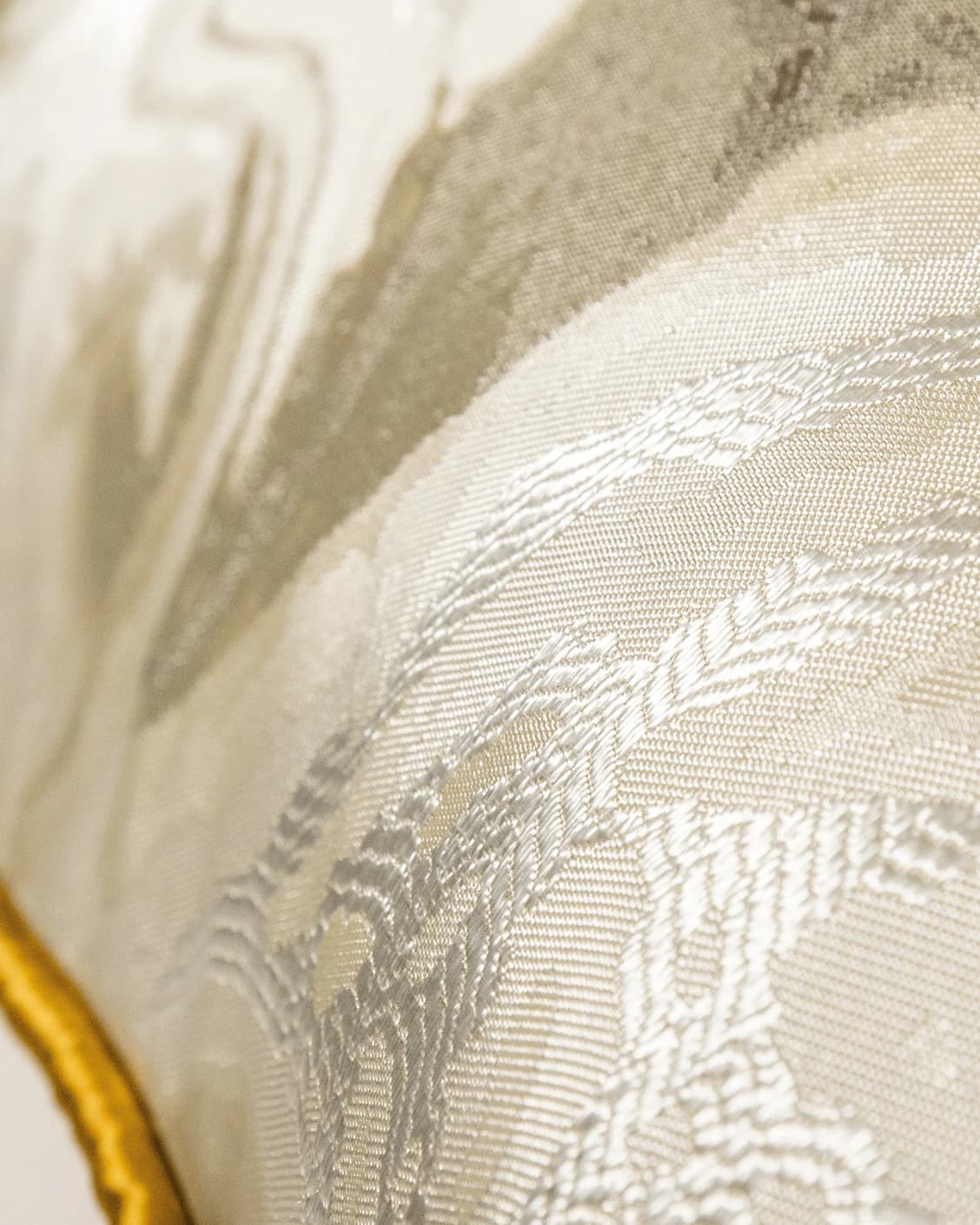 Mae Klimt cushion in silver and yellow, shown in a product close-up as image 6