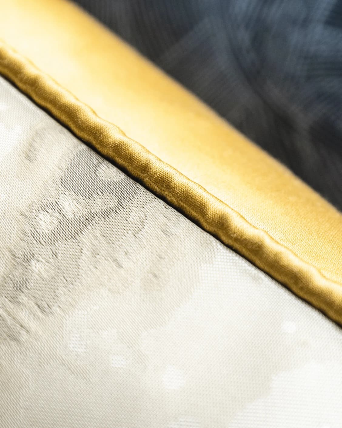 Mae Klimt cushion in silver and yellow, shown in a product close-up as image 7
