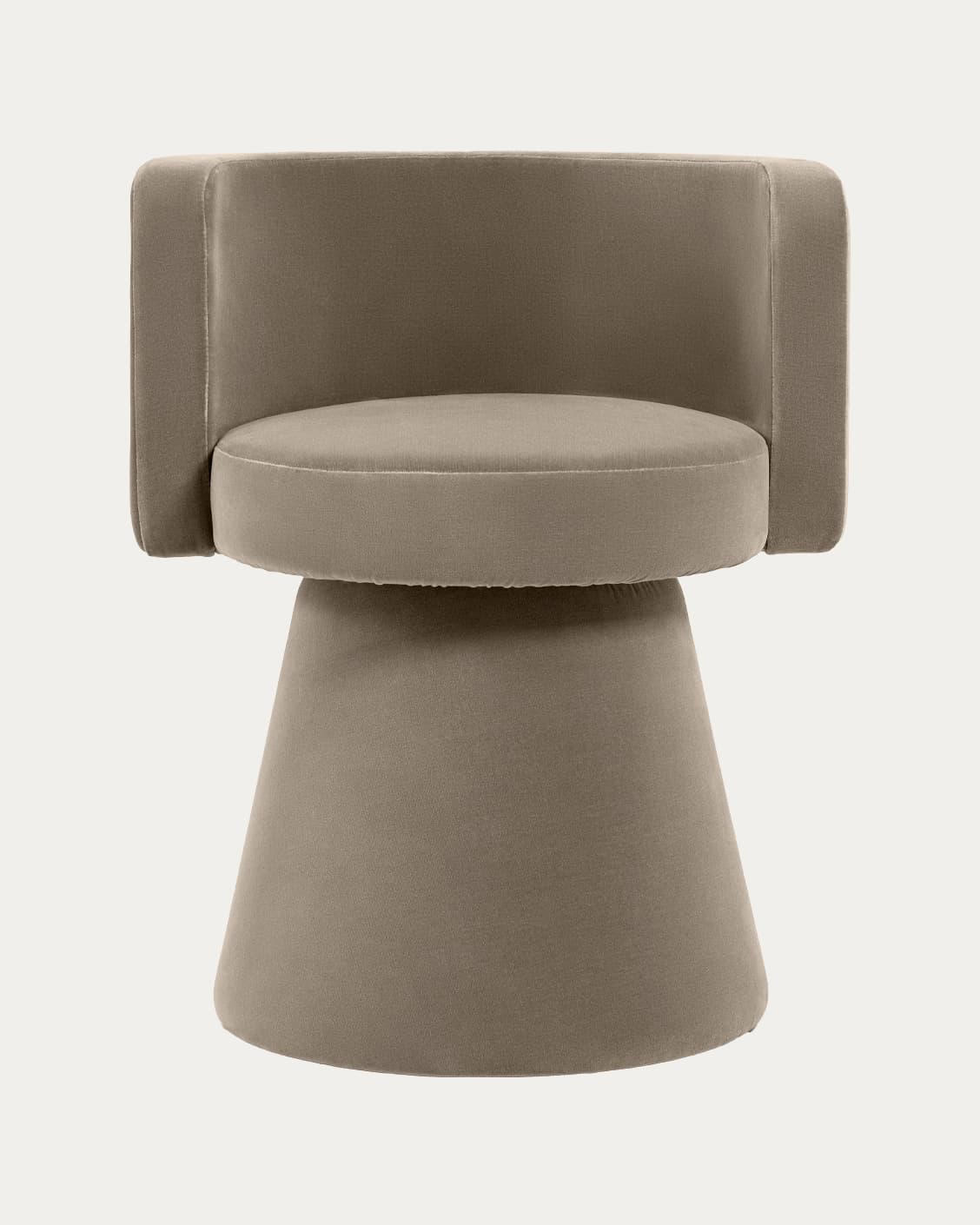 Mara Alpaca swivel chair in brown, shown in a product front view as image 1