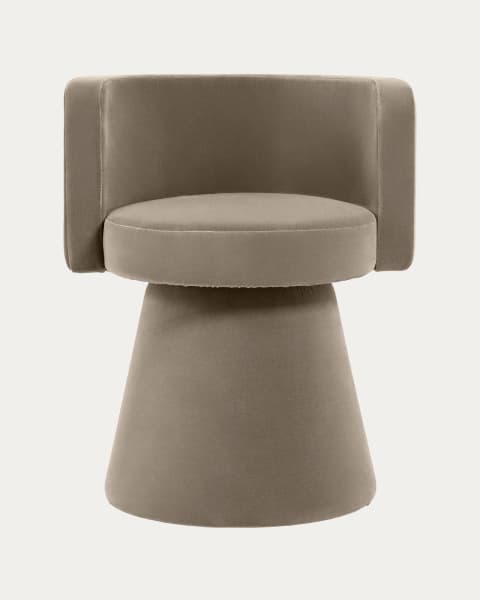 Mara Alpaca swivel chair in brown, shown in a product front view as image 1