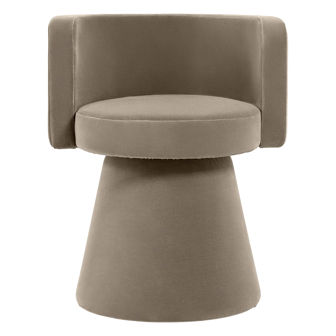 Mara Alpaca swivel chair in brown, shown in a product front view as image 1