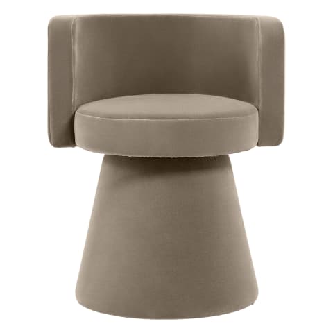 Mara Alpaca swivel chair in brown, shown in a product front view as image 1
