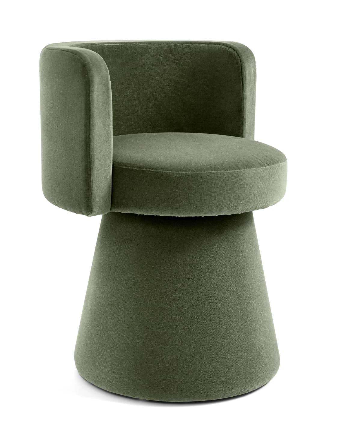 Mara Accent Swivel Chair in forest green, shown in a product left view as image 9