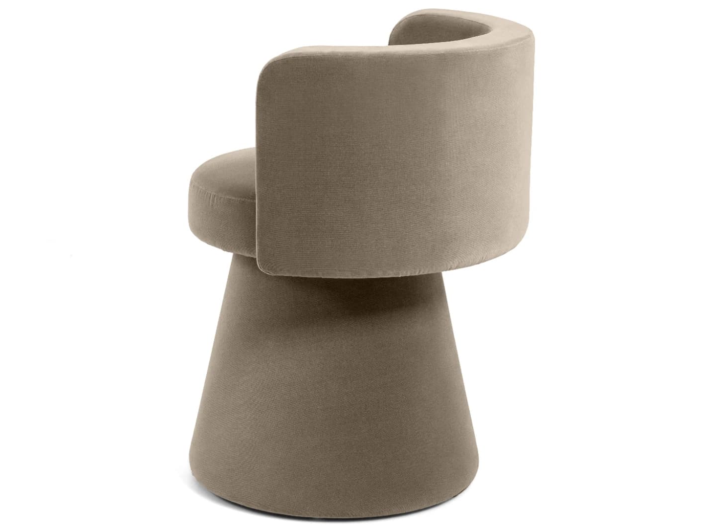 Mara Alpaca swivel chair in brown, shown in a lifestyle front view as image 1