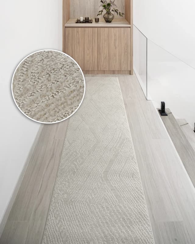 Marco Sandy Runners carpet in sandy and beige, shown in a lifestyle front view as image 2