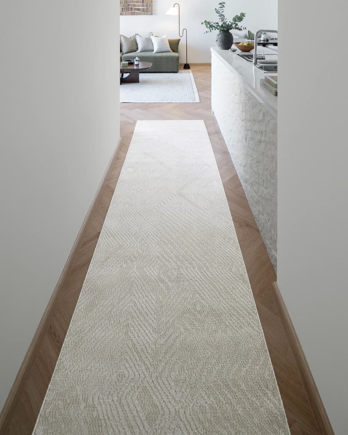 Marco Sandy carpet in beige, shown in a lifestyle front view as image 4