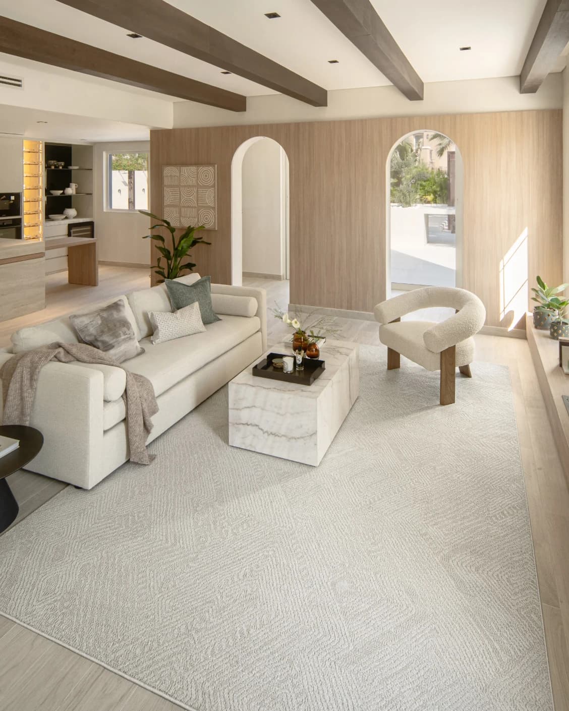 Marco Sandy carpet in beige, shown in a lifestyle front view as image 5