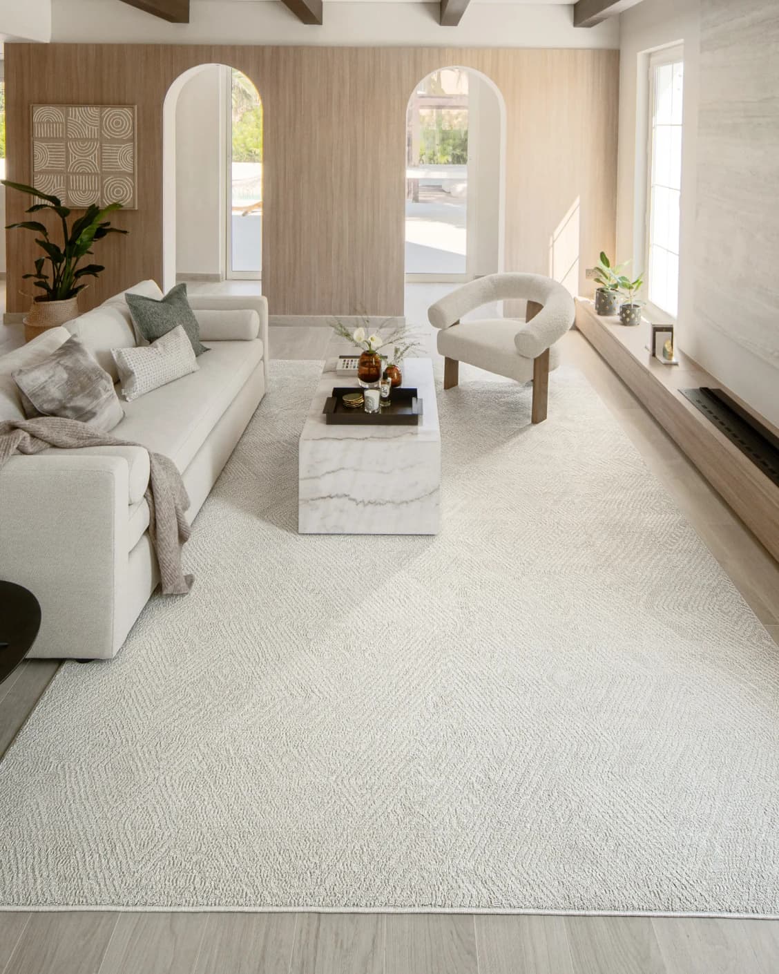 Marco Sandy carpet in beige, shown in a lifestyle front view as image 6