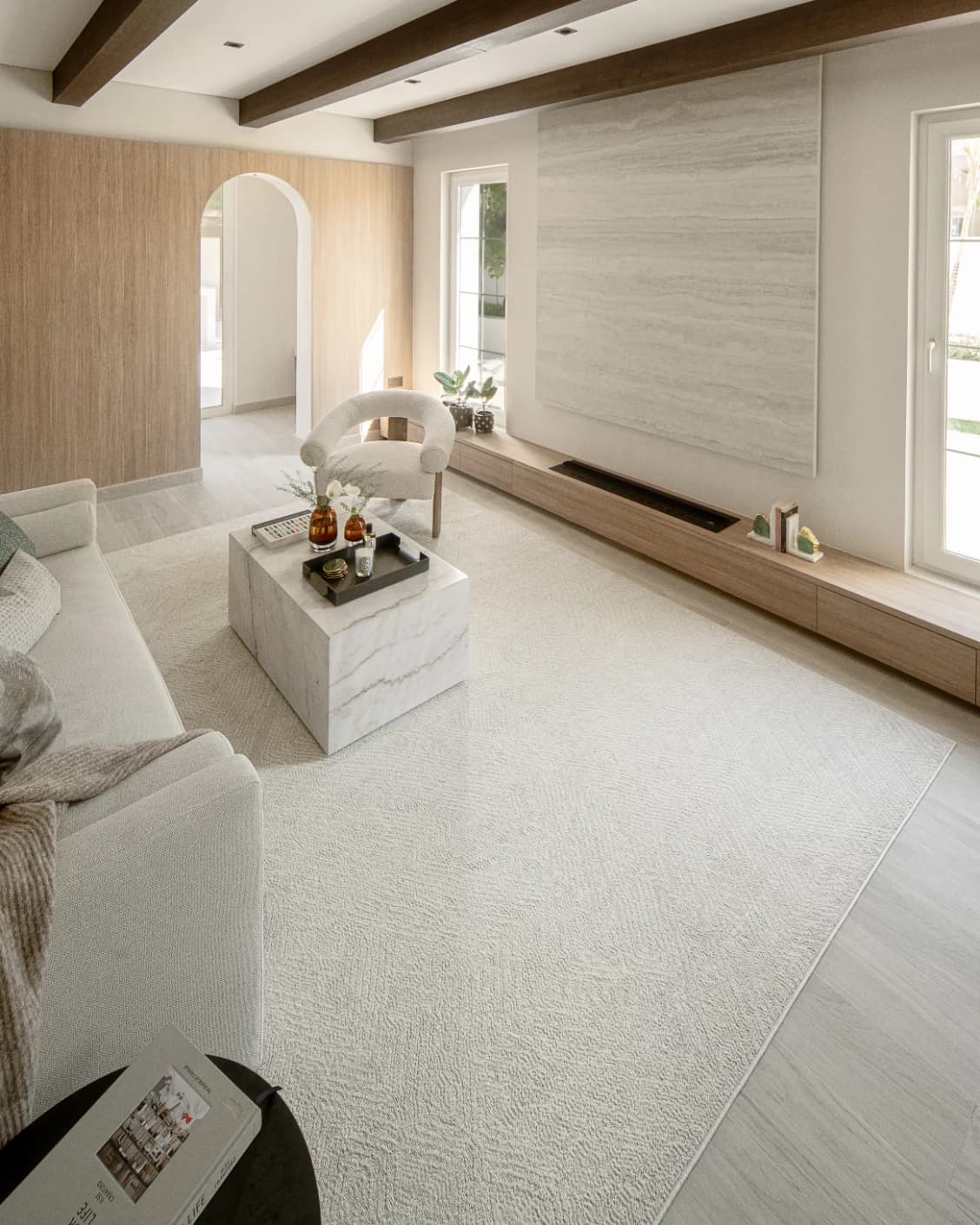 Marco Sandy carpet in beige, shown in a lifestyle left view as image 7
