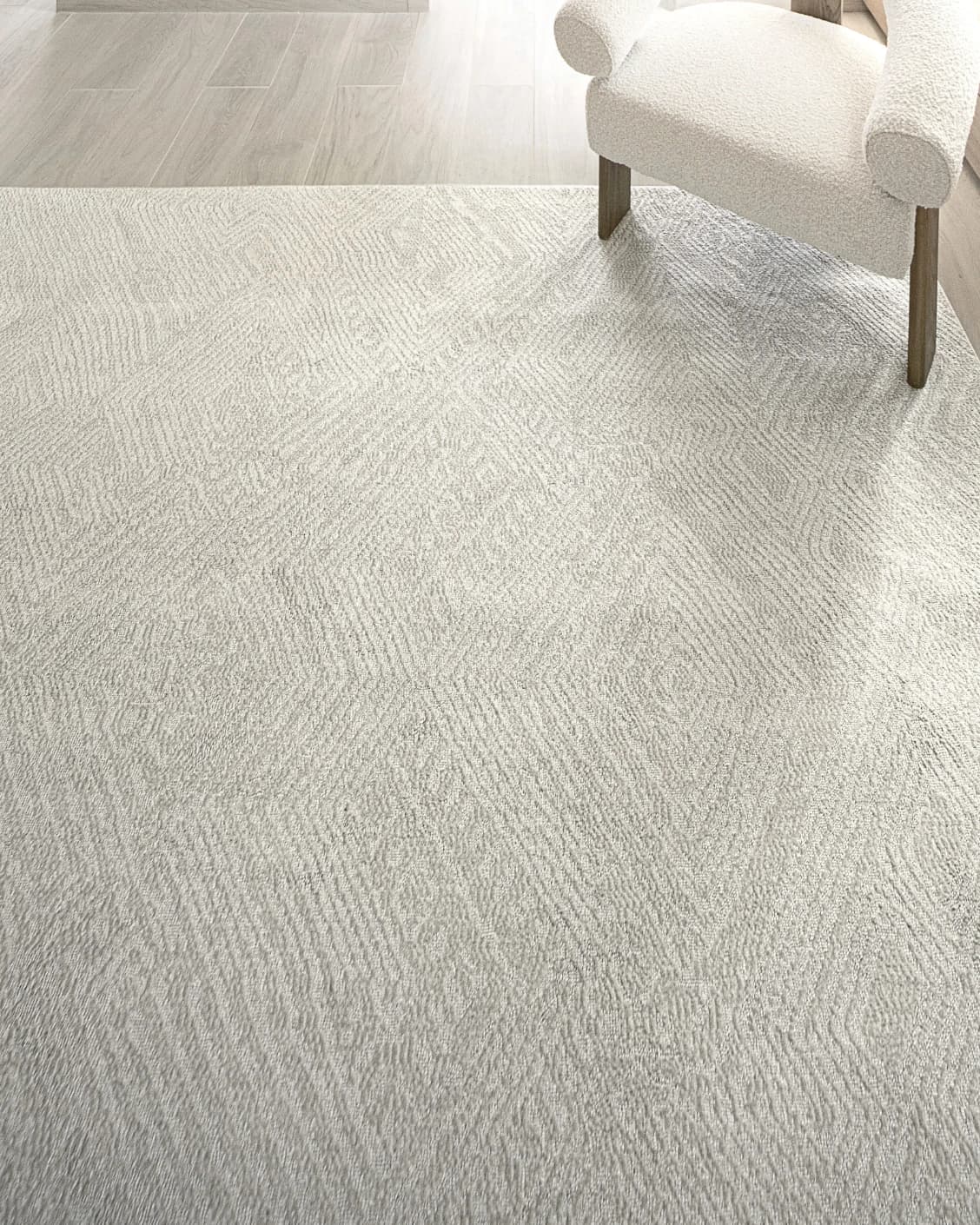 Marco Sandy carpet in beige, shown in a lifestyle top view as image 9