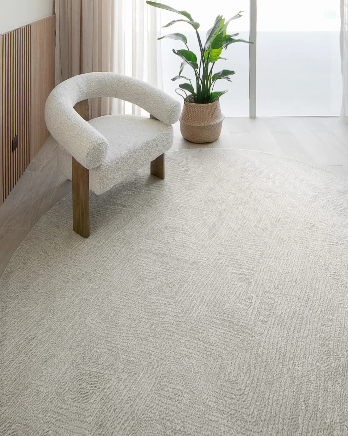 Marco Sandy carpet in beige, shown in a lifestyle top view as image 10
