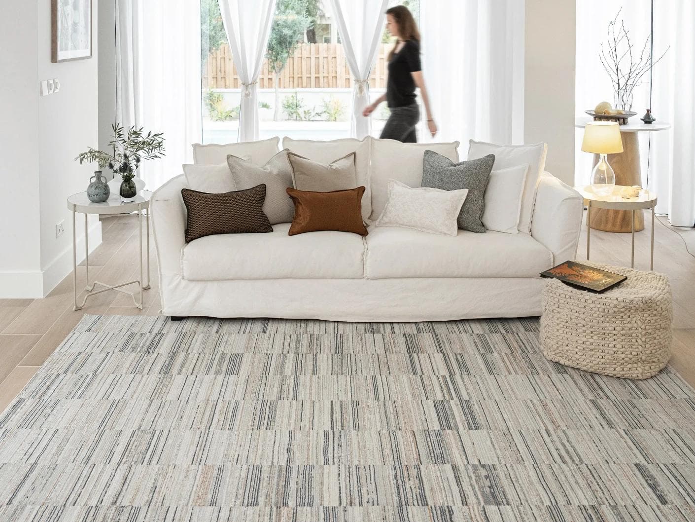 Marco Stone carpets in beige and grey, shown in a lifestyle front view as image 3