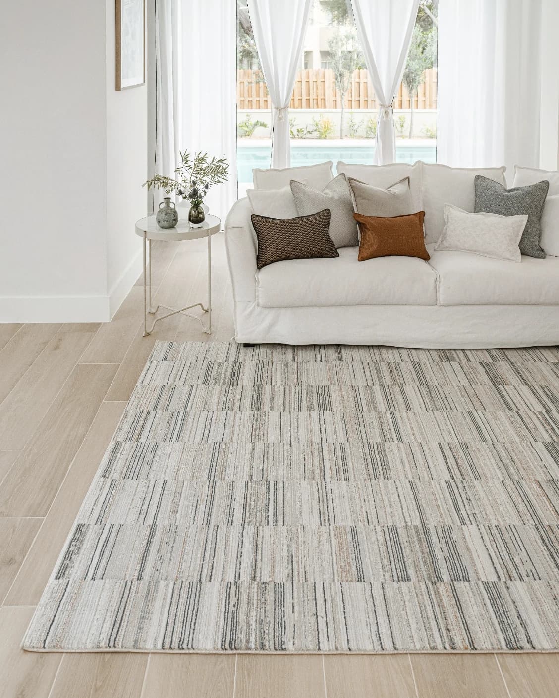 Marco Stone carpet in beige and grey, shown in a lifestyle front view as image 5