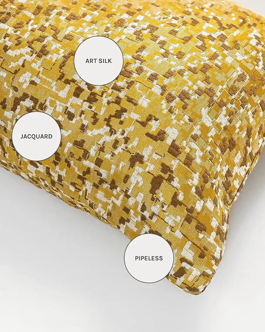 Marigold Klimt cushions in gold and yellow, shown in a product close-up as image 9