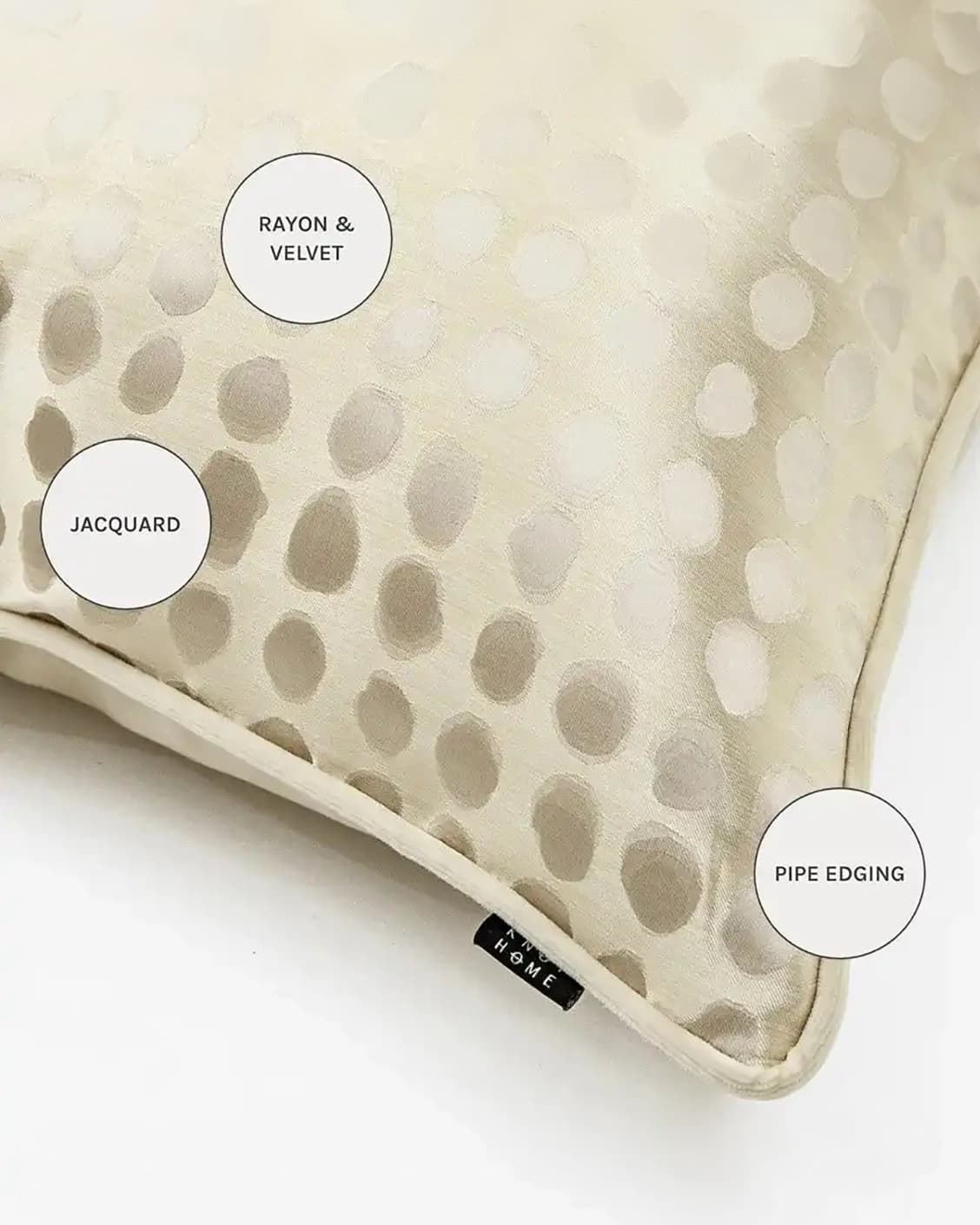 Marissa Bianca cushions in beige and silver, shown in a product close-up as image 9