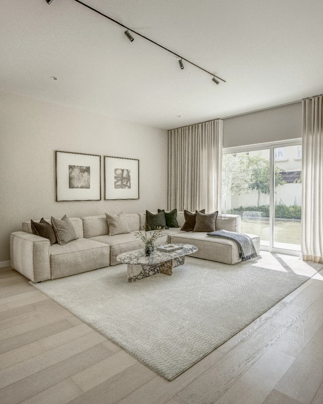 Maverick Sandy carpet in beige, shown in a lifestyle front view as image 4
