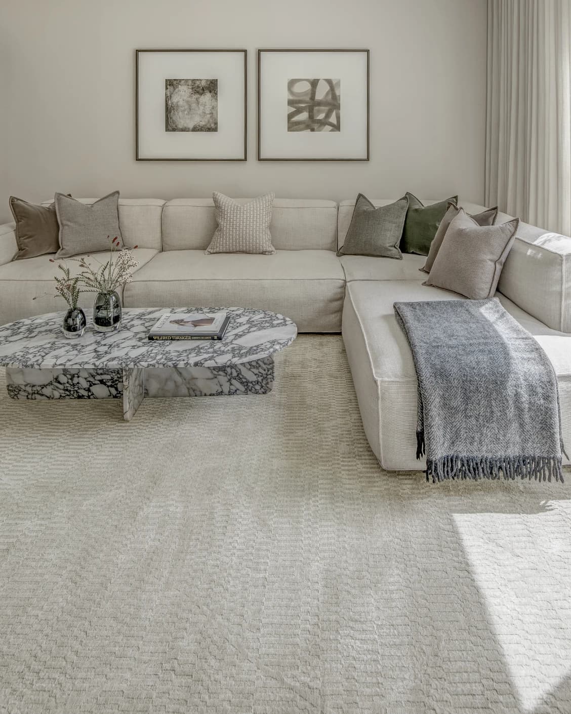 Maverick Sandy carpet in beige, shown in a product front view as image 11