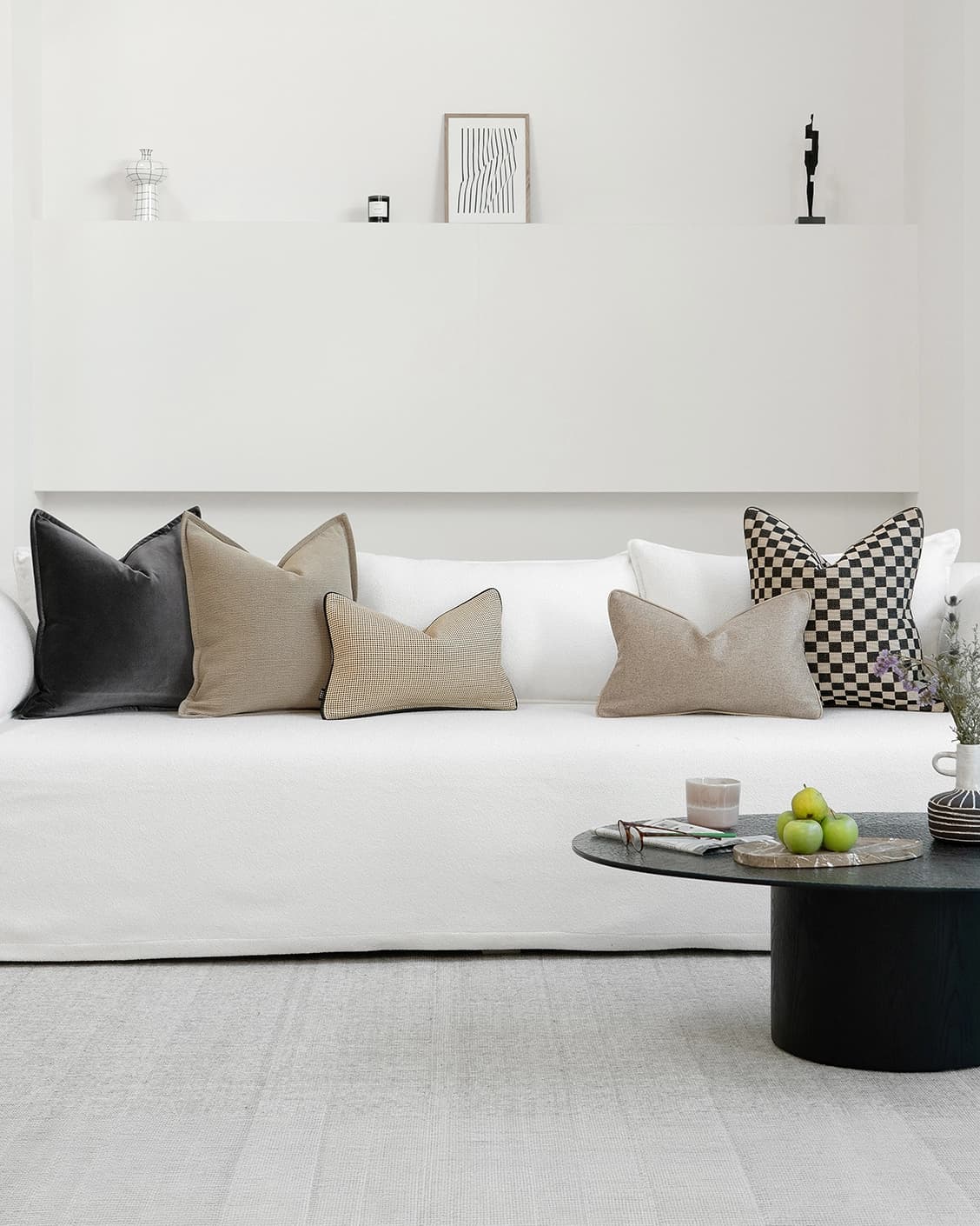 Mayumi Bundle cushion, shown in a lifestyle front view as image video image