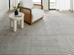 Maze Ashton carpet in grey, shown in a lifestyle front view